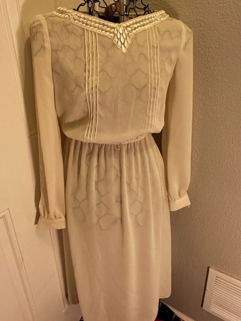 80s JT Dress in sheer ivory